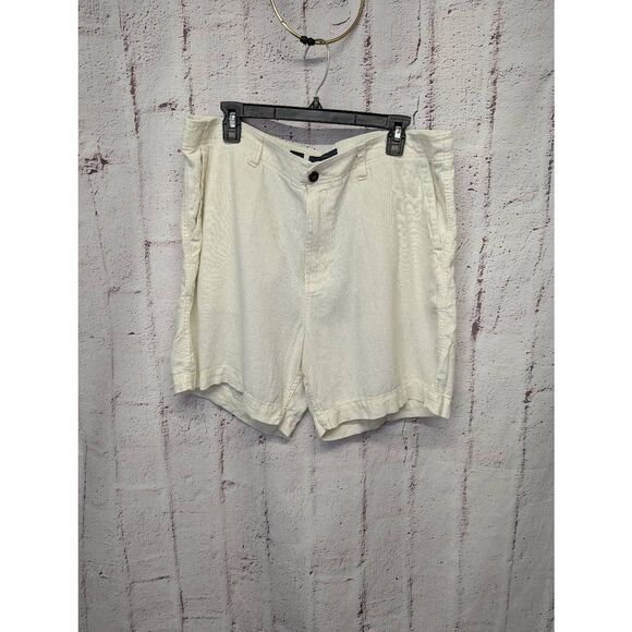 Lucky Brand Mens Size 36 Flat Front Linen‎ Shorts Beige Cream - Picture 1 of 11
